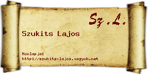 Szukits Lajos névjegykártya